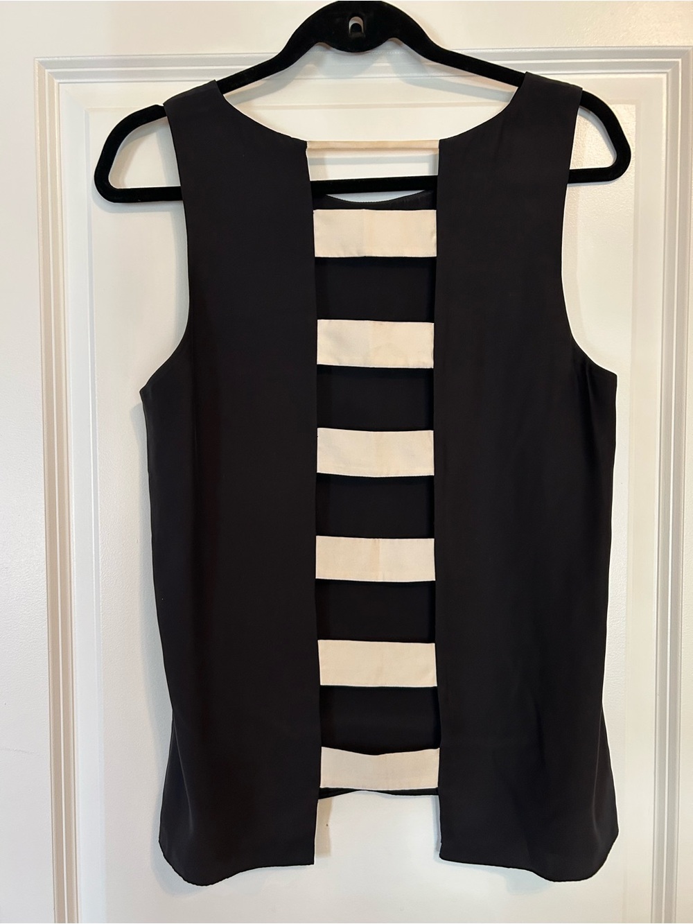 Black and White Open Back Tank Top